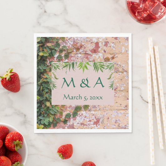 Malkstein Green Ivy Hochzeit Luncheon Napkins Serviette (Beispiel)