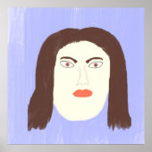 Malkunst des Mädchens im Gesicht abstrakt Poster (Vorne)