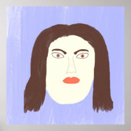 Malkunst des Mädchens im Gesicht abstrakt Poster