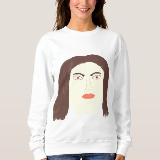 Malkunst des Mädchens im Gesicht abstrakt Sweatshirt (Vorderseite)