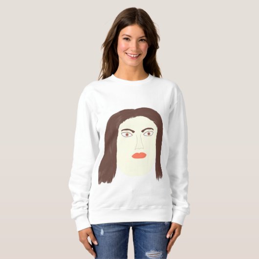 Malkunst des Mädchens im Gesicht abstrakt Sweatshirt (Vorne ganz)