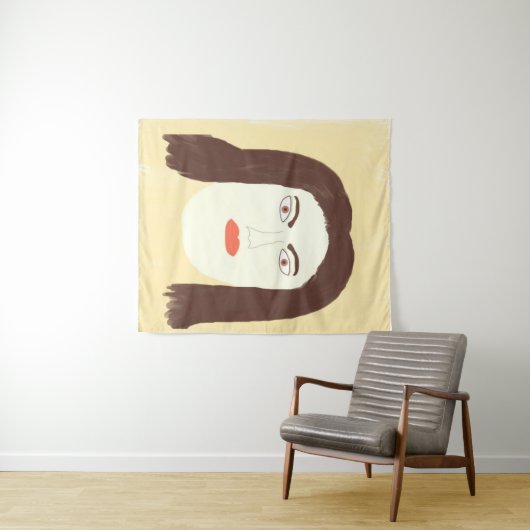 Malkunst des Mädchens im Gesicht abstrakt Wandteppich (Beispiel (Horizontal))