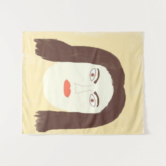 Malkunst des Mädchens im Gesicht abstrakt Wandteppich (Vorderseite (Horizontal))