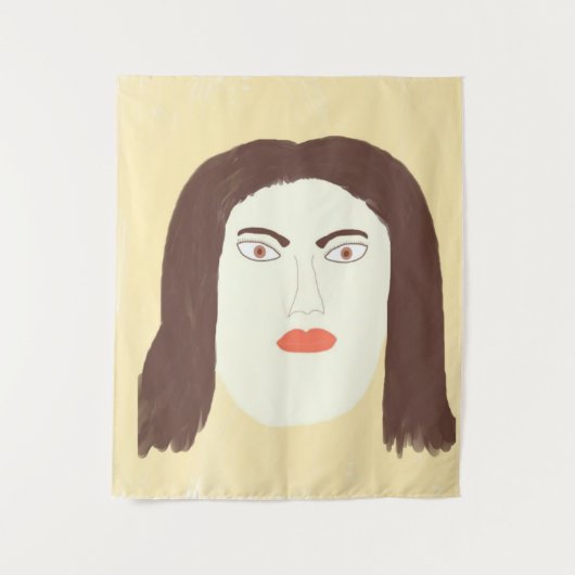 Malkunst des Mädchens im Gesicht abstrakt Wandteppich (Vorderseite)