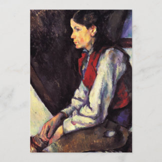 Malkunst von Paul Cezanne mit rotem Vest Ankündigung