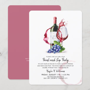 Malkurs mit Wein  Einladung