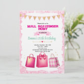 Mall Scavenger Hunt Party invitation Einladung (Stehend Vorderseite)