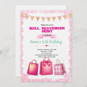 Mall Scavenger Hunt Party invitation Einladung (Vorne/Hinten)