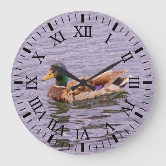 Mallard an der Wall-Uhr Große Wanduhr (Vorderseite)