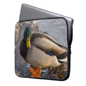 Mallard auf Eis Laptopschutzhülle (Vorderseite Links)
