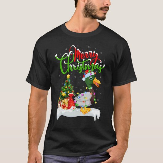 Mallard Bird   Xmas Decorations Santa Mallard Chri T-Shirt (Vorderseite)