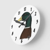 Mallard Drake Head Runde Wanduhr (Winkel)