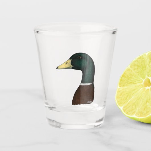 Mallard Drake Head Schnapsglas (Vorderseite)