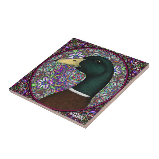 Mallard Drake Mosaic Circle Fliese (Seite)
