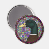 Mallard Drake Mosaic Circle Magnet (Vorderseite/Rückseite)