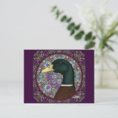 Mallard Drake Mosaic Circle Postkarte (Stehend Vorderseite)