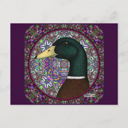 Mallard Drake Mosaic Circle Postkarte (Vorderseite)