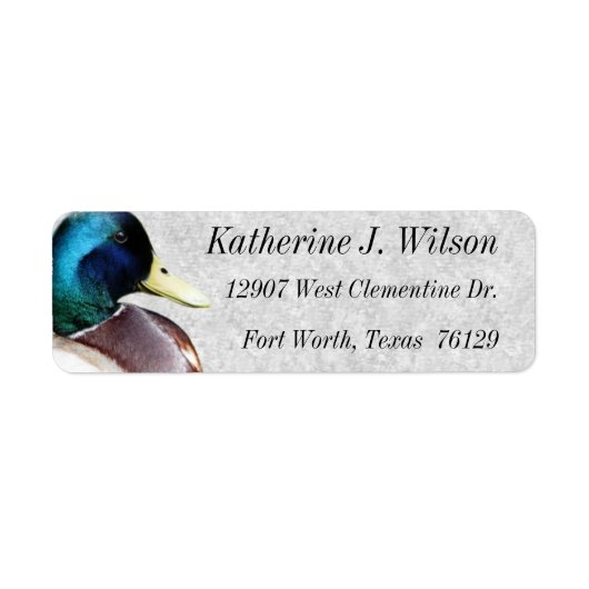 Mallard Drake Personal Mailing Labels (Vorne)