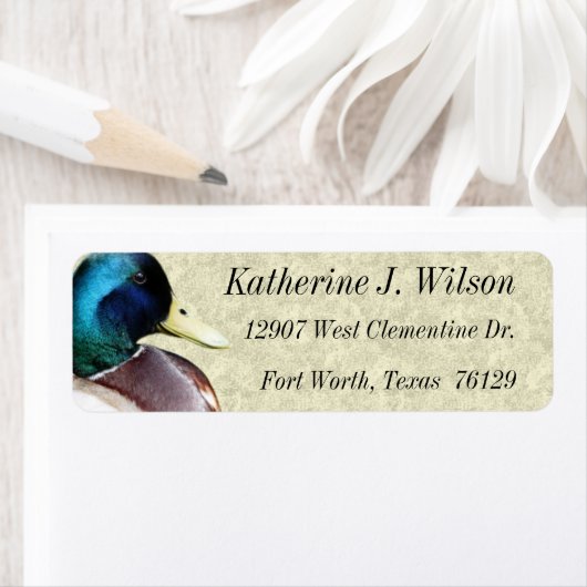 Mallard Drake Personal Mailing Labels (Insitu)