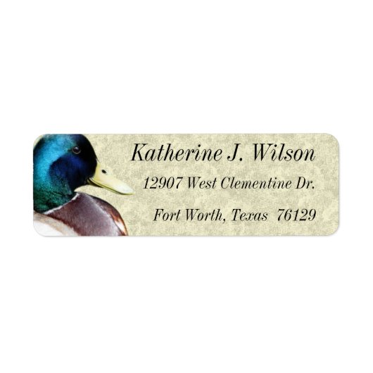 Mallard Drake Personal Mailing Labels (Vorne)