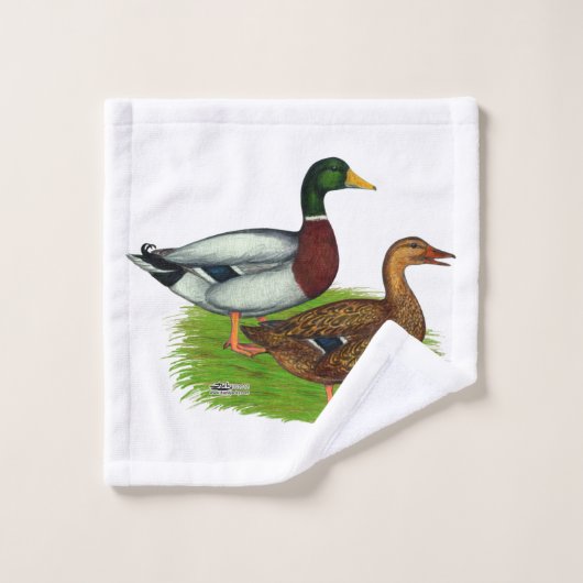 Mallard Drake und Duck Badhandtuch Set (Waschlappen)