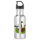 Mallard Drake und Duck Edelstahlflasche (Rückseite)