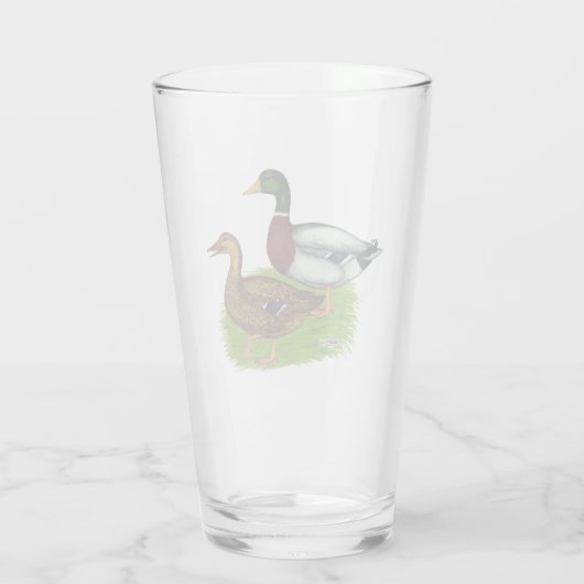 Mallard Drake und Duck Glas (Rückseite)