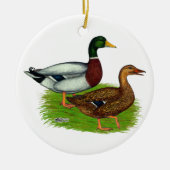 Mallard Drake und Duck Keramik Ornament (Vorne)