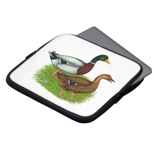 Mallard Drake und Duck Laptopschutzhülle (Vorne Oben)