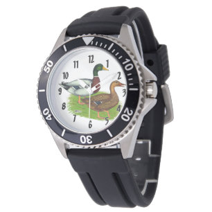 Mallard Drake und Ente Armbanduhr