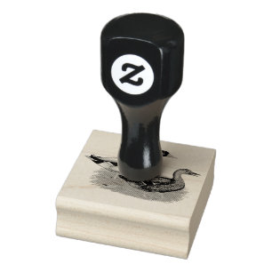 Mallard Drake und Ente Gummistempel