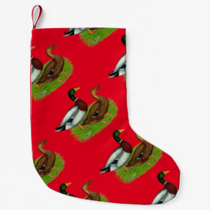 Mallard Drake und Ente Kleiner Weihnachtsstrumpf