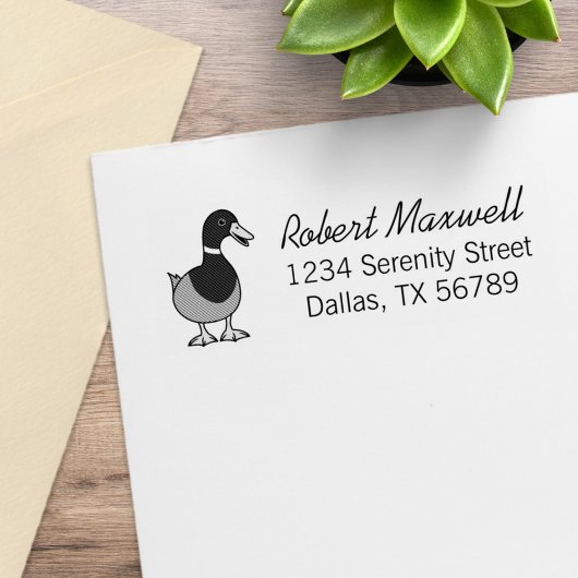 Mallard Duck-Adresse Gummistempel