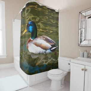 Mallard Duck Artistic Portrait Duschvorhang