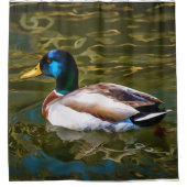 Mallard Duck Artistic Portrait Duschvorhang (Vorderseite)
