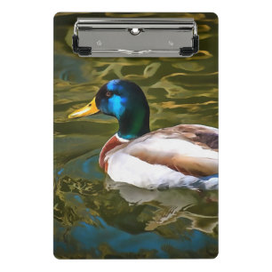 Mallard Duck Artistic Portrait Mini Klemmbrett