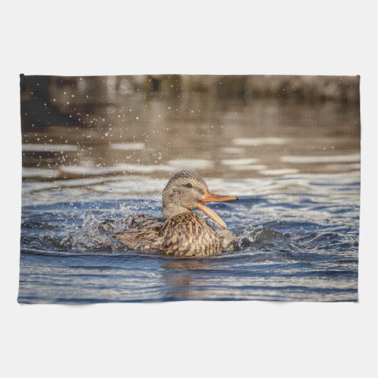 Mallard Duck at Downing Park Geschirrtuch (Horizontal)