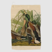 Mallard Duck Audubon Bird Malerei Golfhandtuch (Vorderseite)