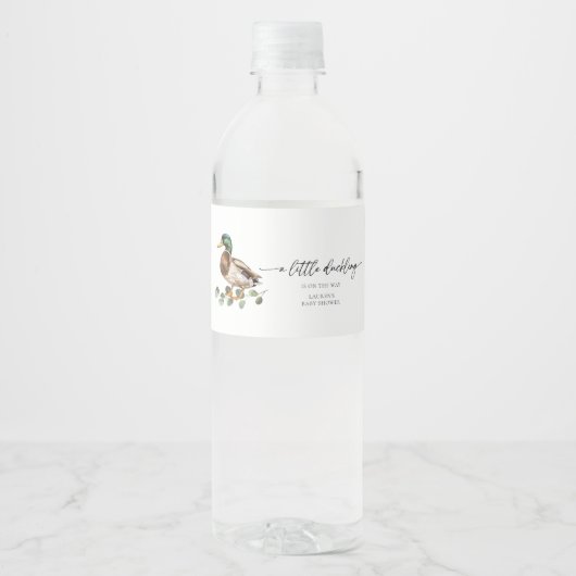 Mallard Duck Baby Duck Wasserflaschenetikett (Vorderseite)