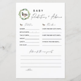 Mallard Duck Baby Predictions and Advice Card