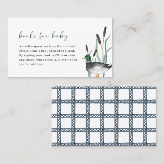 Mallard Duck Baby Showbücher für Babykarte Visitenkarte (Vorne/Hinten)