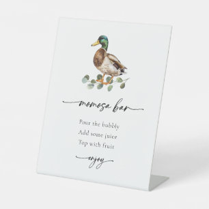 Mallard Duck Baby Showdusche Momosa Bar Sign Sockelschild