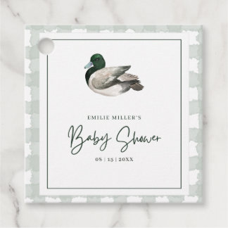 Mallard Duck Baby Shower Gender Neutral Green Geschenkanhänger