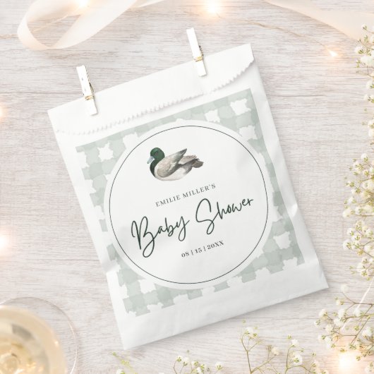 Mallard Duck Baby Shower Gender Neutral Green Geschenktütchen (Ausgeschnitten)
