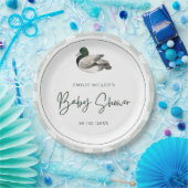 Mallard Duck Baby Shower Gender Neutral Green Pappteller (Party)