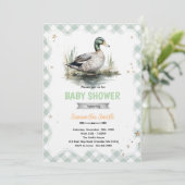 Mallard Duck Baby Shower Invitation Einladung (Stehend Vorderseite)