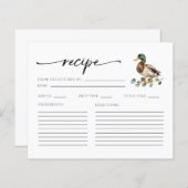 Mallard Duck Babydusche Rezeptkarten (Vorne/Hinten)