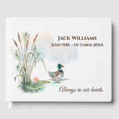 Mallard Duck bei der Cattails Beerdigung Gästebuch (Vorderseite)