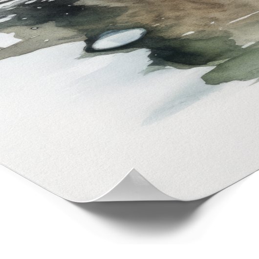 Mallard Duck Bird Art Print Poster (Ecke)