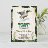 Mallard Duck Camo Birthday Invitation Einladung (Stehend Vorderseite)
